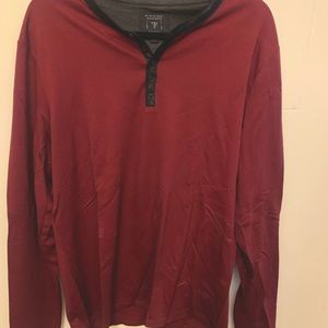 GUESS LONG SLEEVE SHIRT MAROON & BLACK